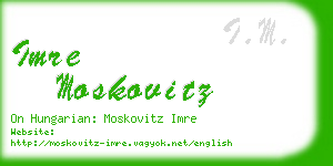 imre moskovitz business card